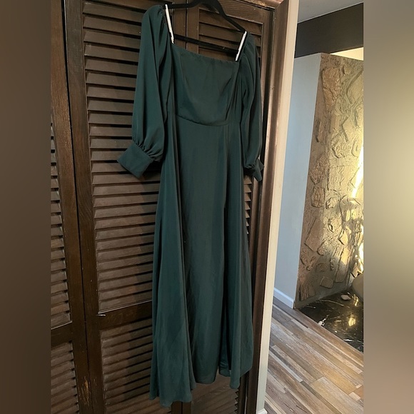 Feel the Romance Emerald Green Off-the-Shoulder Maxi Dress - Picture 4 of 5